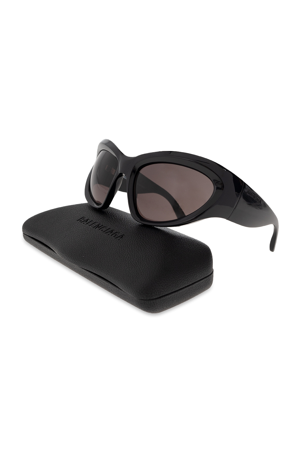 Czarny Okulary przeciwsłoneczne 'Wrap D-Frame' Balenciaga Czarny Okulary przeciwsłoneczne 'Wrap D-Frame' Balenciaga